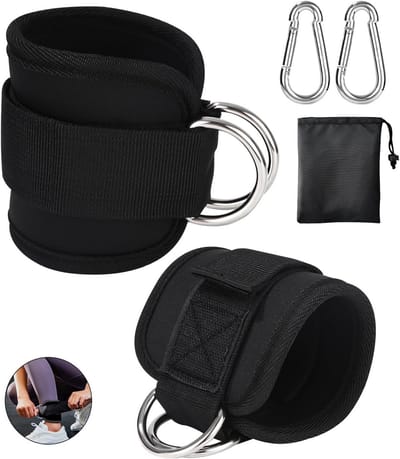 Voetriemen Set - Kabelgeleiding Manchetten - Been Training - Verstelbaar Neopreen - 2 stuks - Zwart