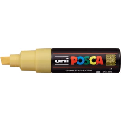 Posca marker met schuine punt schrijfdikte breed strogeel