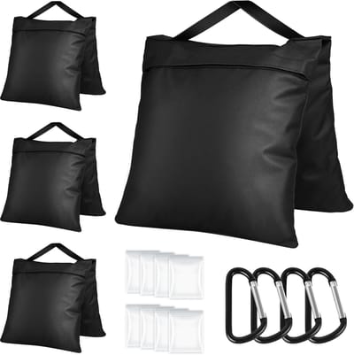 Dailygoods- Zandzak 4 Stuks - Zandzakken voor Statief - Hoge Weerstand - 800D Oxford-Weefsel - Slijtvast - Handvat voor Gemakkelijke Beweging - Gewichtzak