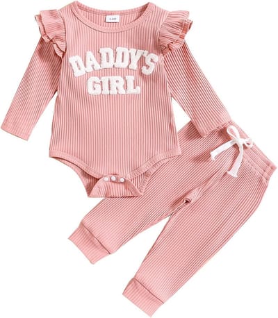 Schattige Baby Meisjes Kleding Set Romper met Volants en Lange Broek