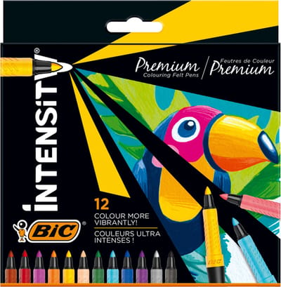 Kleurstift bic intensity premium assorti | Etui a 12 stuk | 10 stuks