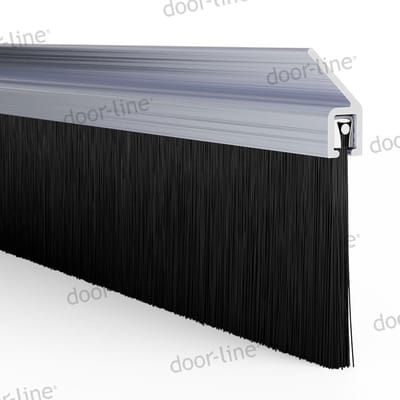 Stripborstel met F-profiel in 45 | Voor afdichting van kieren, schuin profiel 45 | Lengte: 1000 mm | Zichtbare haarlengte: 60 mm | Totale hoogte: 65 mm