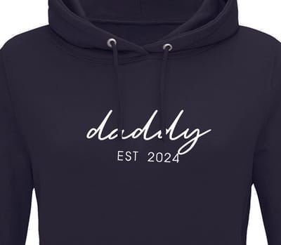 Hoodie heren met capuchon - Sweater heren capuchon - Cadeau papa - Cadeau papa kerst - Cadeau papa vaderdag - Daddy est 2024 - Navy S