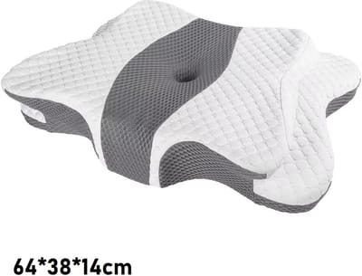 JOYNEXTBUY - Ergonomisch Nekkussen Memory Foam – Cervicaal Hoofdkussen voor Zij- en Rugslapers – Vlindervormig Orthopedisch Kussen