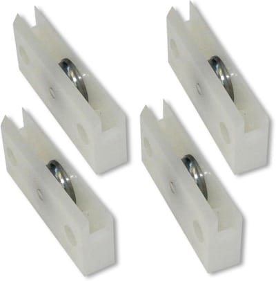 Meubelwielen Set - Deurrollers Vloerrail - Schuifdeuren Monteren - Set van 4 stuks - 18 x 26.5 x 5 cm