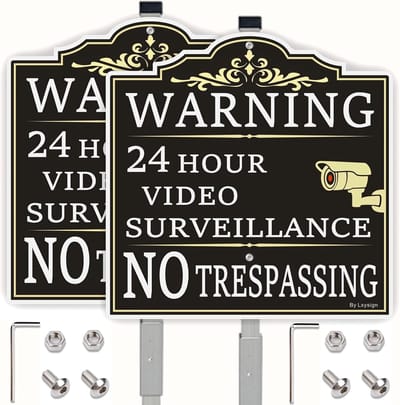 Videobewakingsbord 24 uur CCTV 30x30 cm aluminium buitengebruik