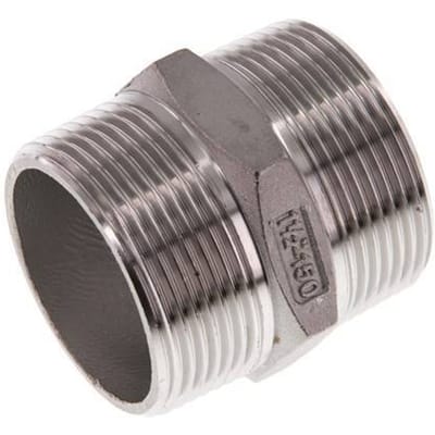 R 1 1/2'' RVS Borstnippel 16 Bar