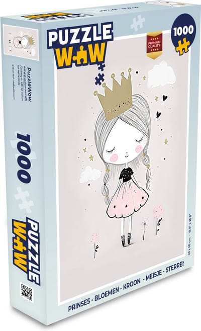 Puzzel Prinses - Bloemen - Kroon - Meisje - Sterren - Legpuzzel - Puzzel 1000 stukjes volwassenen