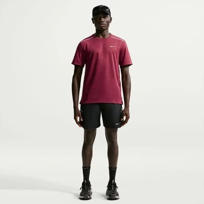 Nike Dri-FIT hardlooptop met korte mouwen voor heren Miler - Rood- Heren, Rood XL
