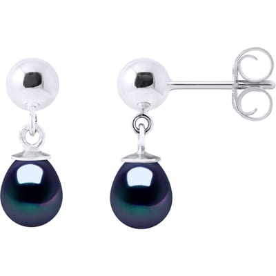 Oorbellen van zilver 925 en echte gecultiveerde zoetwaterparels per 6-7 mm