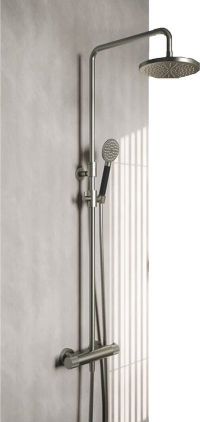 Hotbath Cobber X - Stortdoucheset - 300 mm Hoofddouche - 360 mm Hartafstand - Glijstang - Rond Model Handdouche - Chroom - Hoogglans - Opbouw - 1/2 Inch Aansluiting