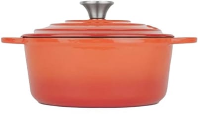 Gietijzeren Cocotte 22 cm - Geëmailleerd, Ronde Pan Geschikt voor Alle Warmtebronnen