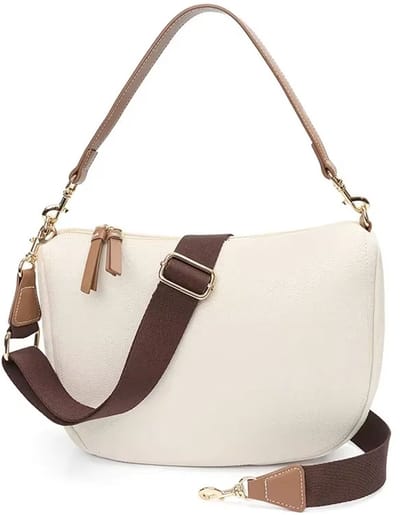 Dames Schoudertas – Multifunctionele Damestas met Grote Capaciteit, Effen Kleur, Crossbody & Casual Tas voor Dagelijks Gebruik- Beige