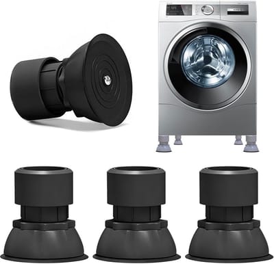 Verstelbare Antivibratie Voeten voor Wasmachines, 4 Stuks, Universele Antivibratie Mat, Geluiddempende Oplossing voor Wasmachines en Drogen