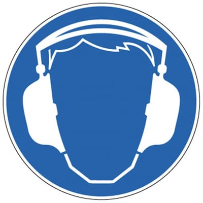 Picto Gehoorbescherming Verplicht Sticker 90 Mm
