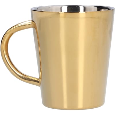 Tasse à eau 300 ml avec poignée Acier inoxydable 304 Isolation thermique Mug à café pour bureau maison Or or