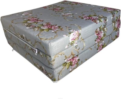 Vouwmatras - Gastenmatras Opvouwbaar - Comfortabel Slapen - Wasbaar Overtrek - 180 x 65 cm - Grijs