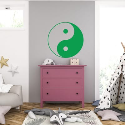 Muursticker - Yin Yang - 46,4 x 46,4 - Groen