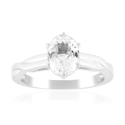 Cavill - Zilveren Ring met Witte Kunziet 1,471 ct - 925 Sterling Zilver met Palladium - Ovale Edelsteen 8x6 mm - Elegante Filigraan Zetting