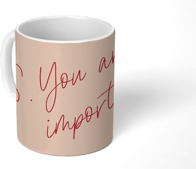 Mok - Koffiemok - Tekst - P.S. you are important - Quotes - Mokken - 350 ML - Beker - Koffiemokken - Theemok