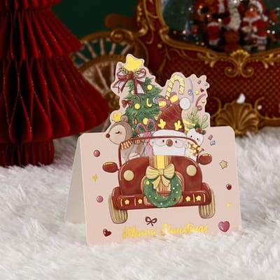 Giftmas Kerstkaarten - Wenskaarten - 10 Stuks - Met Enveloppen - 9.8x13.6cm-met goud bedrukte kerstgroetkaarten met enveloppen-geschikt voor familie-vrienden-collega's en klanten-als kerstgroet- en bedankkaartjes - Exclusief voor Kerstmis