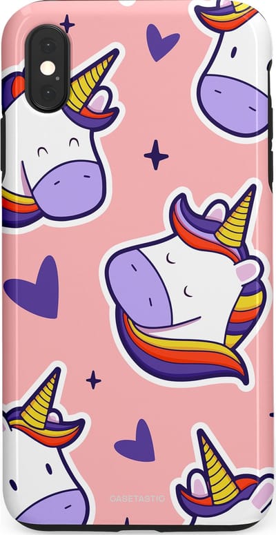 Casetastic Hoesje Geschikt voor Apple iPhone Xs Max - Stijlvolle Beschermende Duo-layer Case - Unicornhart