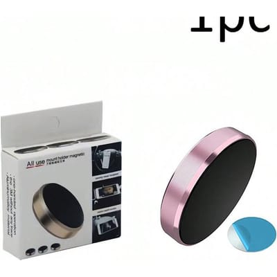 Support de téléphone magnétique pour voiture, Support métallique magnétique super puissant universel, Peut être fixé sur le tableau de bord ou l'intérieur de la voiture, Convient à tous les téléphones rose