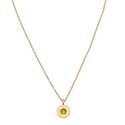 Essenza Green Star Charm Necklace Gold
