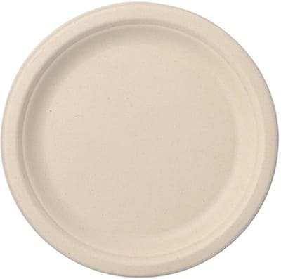 50 Borden van suikerriet pure 1-vaks Ø 23 cm · 2 cm natuur