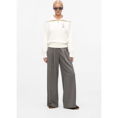 Karl Lagerfeld Paris Sketch Eiffel Half Zip Cannoli Cream Taglia: S | Maglie a manica lunga Outlet | Donna | Bianco
