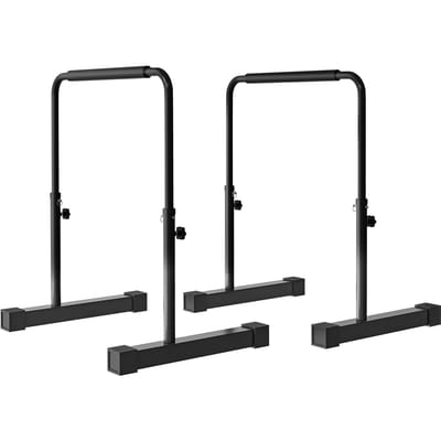 SPORTNOW Dips Parallelle Barren, verstelbare stalen stangen, hoogteverstelbaar met 4 standen voor Dips, Push-ups, Fitness parallettes, Zwart