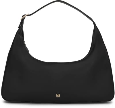 Black leather hobo bag