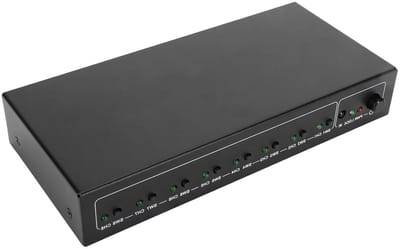 Digitale Optische Splitter met 1 ingang en 8 uitgangen voor Cd-speler, Dvd-speler, Ontvanger - Ondersteunt LPCM2.0 DTS AC3 - Glasvezel Audiosplitter met EU-stekker.