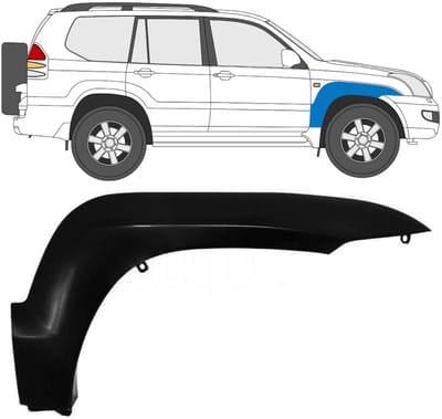 Spatbord sierlijst wielkast voor Toyota Land Cruiser J120 2003-2010 / Rechts