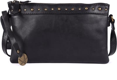 9 inch Dames Crossbody Slingtas van Echt Italiaans Leer met Boho Studs – Premium Kwaliteit & Stijlvol