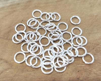 50 x 925 verzilverd - Open ringetjes - split ringetjes - D 1 × Ø 7 mm