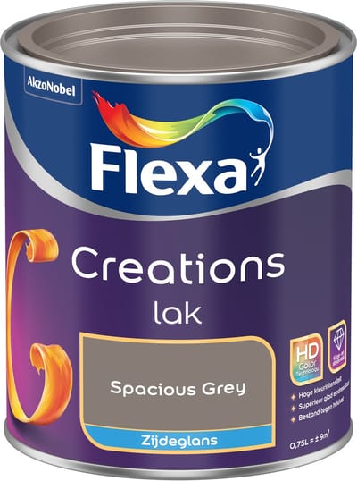Flexa - Creations Lak Zijdeglans - Spacious Grey - 750 Ml