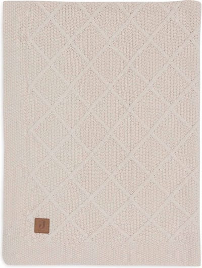 Jollein - Deken Wieg 75x100cm - Wiegdeken, Wiegdekentje, Dekentje Baby - Check Knit Oatmeal