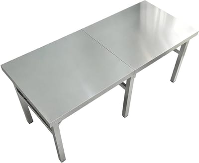 Opvouwbare RVS Tafel - Werktafel Aanrecht - Voedselbereiding Keuken - Ruim Werkoppervlak - 100x60x75cm - Zilverkleurig