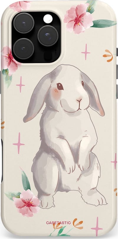 Casetastic Hoesje Geschikt voor Apple iPhone 16 Pro Max Magsafe - Stijlvolle Beschermende Duo-layer Case - Klein konijntje