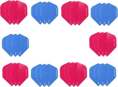 Darts Set - 10 sets (30 stuks) - XS100 Poly flights - duo kleur pakket - Blauw en Roze – flights - dartflights
