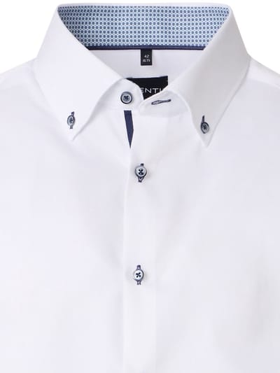 Wit Venti Overhemd Button Down Boord Met Motief Modern Fit - XXL