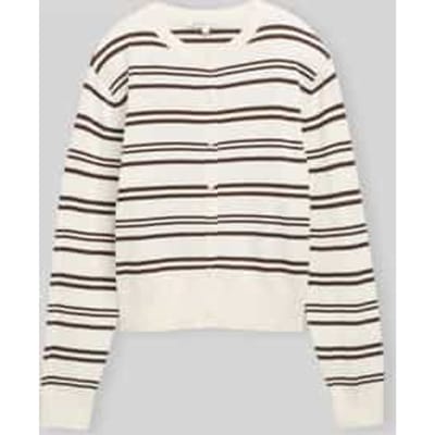 Tom Tailor Denim - Vest met ronde hals - Maat XL - offwhite brown stripe