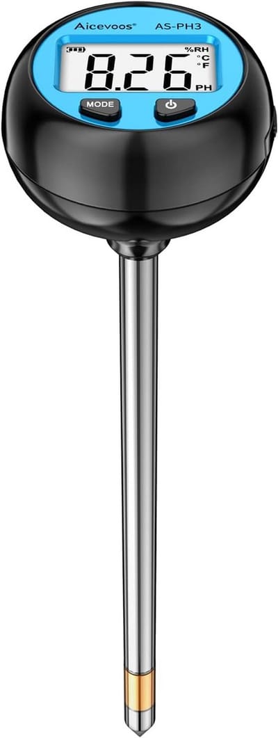 3-in-1 Bodemtester – Vochtigheid, Temperatuur & pH Meter voor Planten | Zonder Batterijen