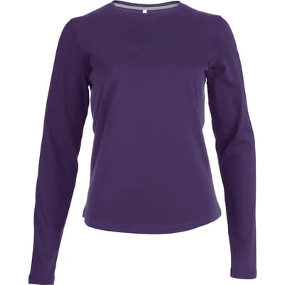 Kariban Dames T-shirt ronde hals lange mouwen K383 - purple - M
