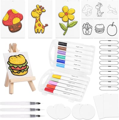 3D tekening magische canvas spons,38 Stuks 3D Magic Foam Textuur Schilderset,tekening textuur schilderij kit voor de verlichting van kinderen, het stimuleren van creativiteit en verbeelding