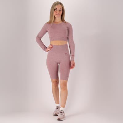 Xtreme - Sport crop top dames - Lange mouwen - Roze - S - 1-Stuk - Sport top dames long sleeve