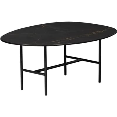 WOOOD Vajen Salontafel - Marmeren Look - Zwart - 34x80x60