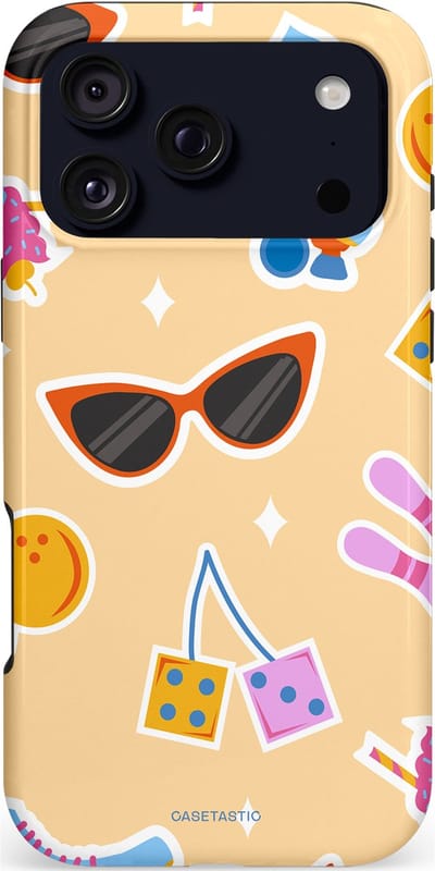 Casetastic hoesje geschikt voor Apple iPhone 17 Pro Max - MagSafe - Dubbellaagse bescherming - Milkshake vibes - Fashion Case - Beige Lichtblauw Lila Wit