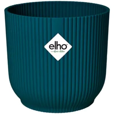 ELHO Pot de fleurs Rond VIBES - Ø22 x H20,16 cm - Plastique - Bleu Foncé